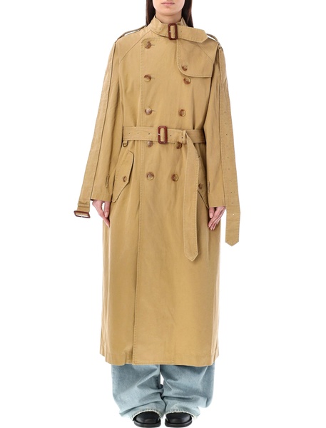 R13 Oversized Deconstructed Trench Jacket in Tan for Women - SS24