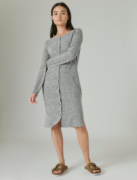 women's cloud jersey ribbed long cardigan