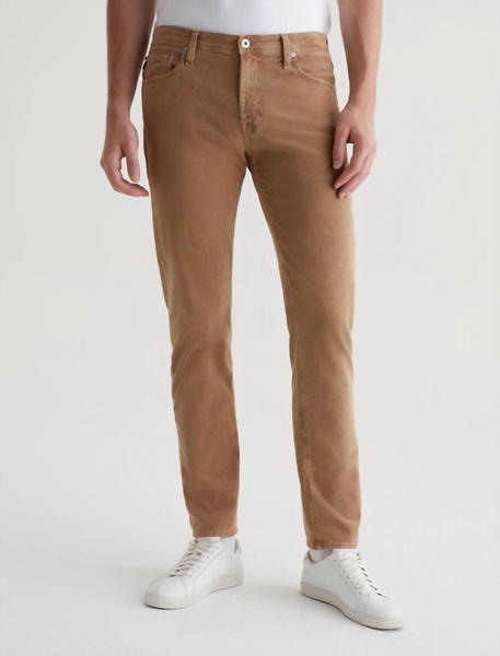 men's tellis corduroy modern slim pant in sulfur light truffle