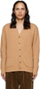 Beige 7G Elbow Patch Cardigan