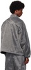 Gray Oversized Piped Track Jacket