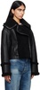 Black Paneled Shearling Jacket