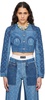 Regenerated cropped denim jacket