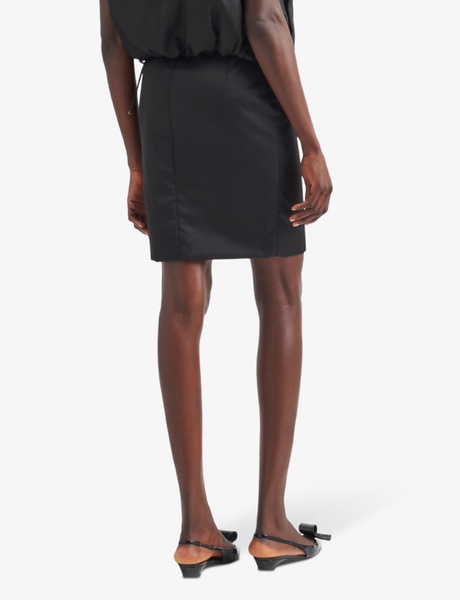 Re-Nylon brand-plaque high-rise recycled-nylon mini skirt