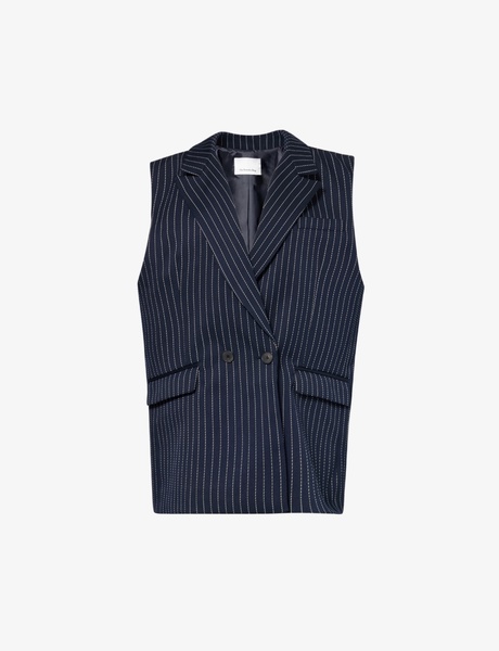 Shane pinstriped woven-blend waistcoat