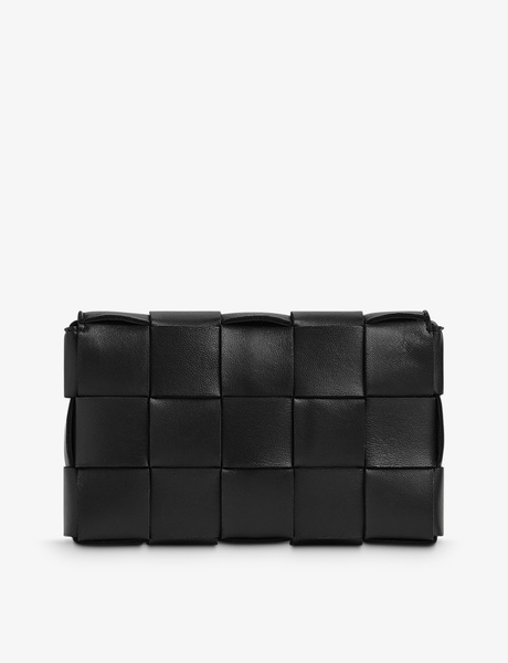 Cassette small Intrecciato leather cross-body bag