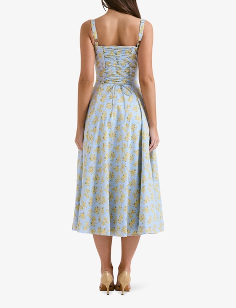 Carmen floral-print stretch-cotton midi dress