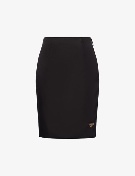 Re-Nylon brand-plaque high-rise recycled-nylon mini skirt