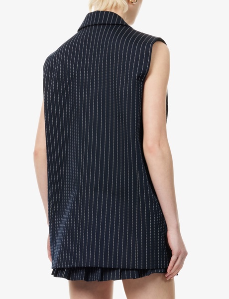 Shane pinstriped woven-blend waistcoat