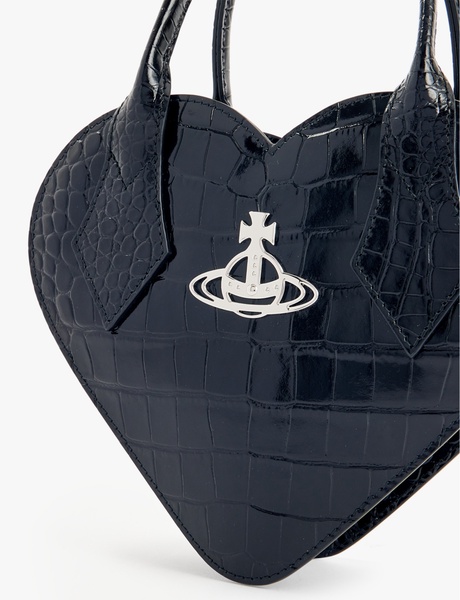 Josephine Heart crocodile-embossed leather crossbody bag