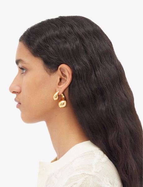 Drop 18ct yellow gold-plated sterling-silver earrings