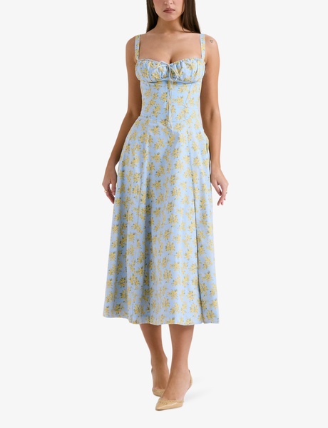 Carmen floral-print stretch-cotton midi dress