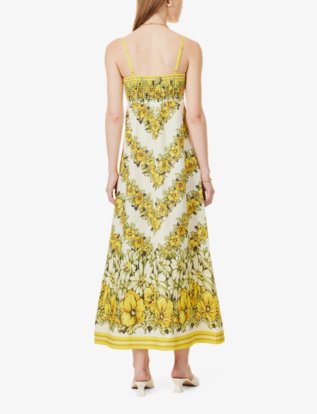 Gisela floral-print linen midi dress