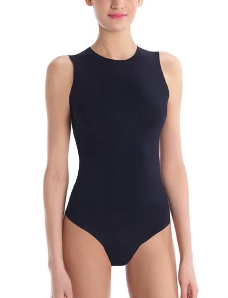 bonded signature bodysuit in black