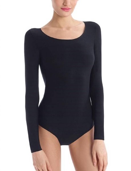 butter long sleeve bodysuit in black