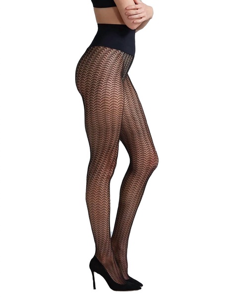 scalloped net tight in black