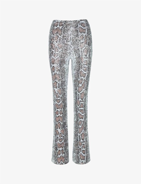 sequin animal flare legging in copper snake