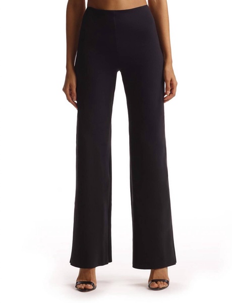 neoprene wide leg pants in black