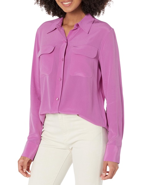 Equipment Women's Slim Signature Long Sleeve Top in Willowherb