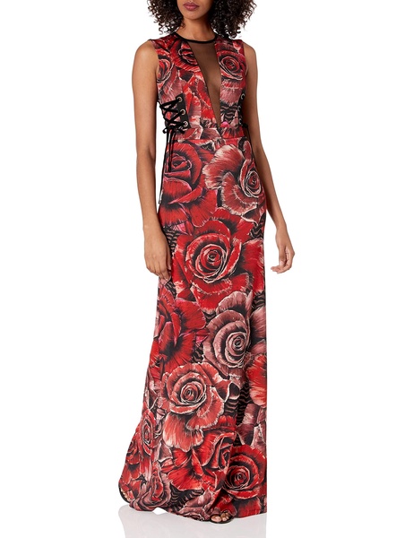 Just Cavalli Womens Macro Rose Print Dress