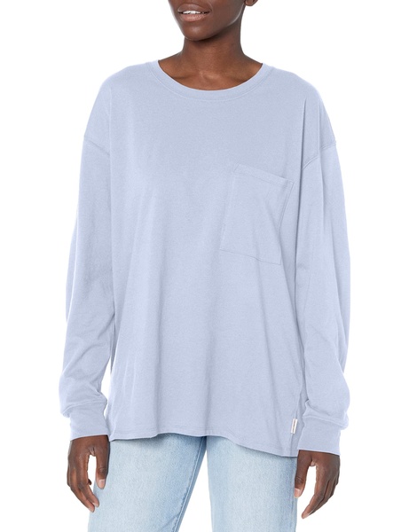 Calvin Klein Women's Downtown Longsleeve Oversized Pocket Tee