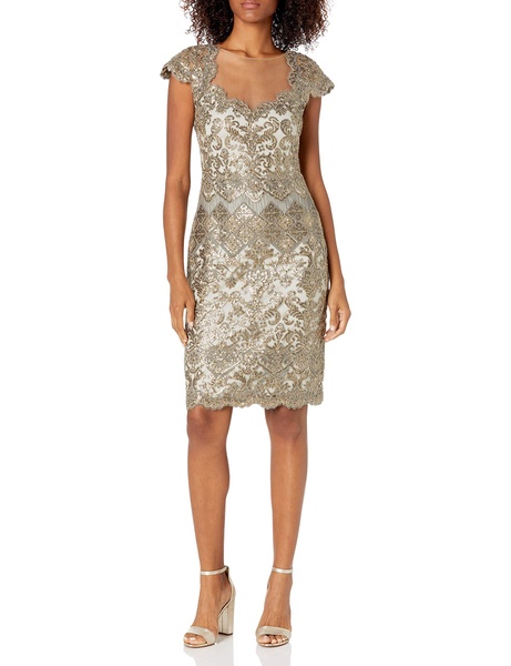 Tadashi Shoji Women's C/S Sequin Lace DRS