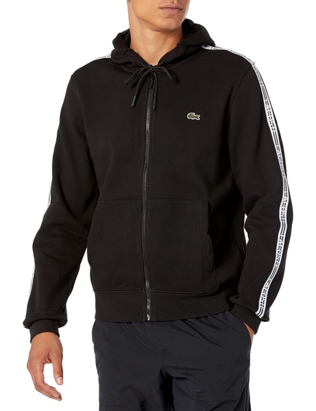 Lacoste Men's Classic Fit Branded Stripes Zip Up Hoodie