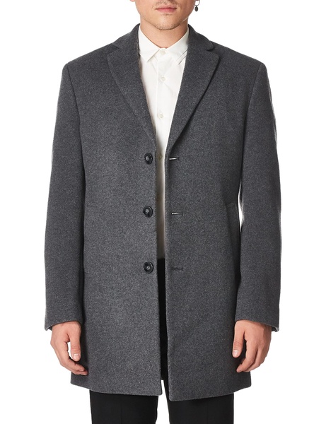 Calvin Klein Men's Slim Fit Wool Blend Overcoat Jacket