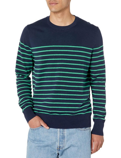 Brooks Brothers Men's Nautical Stripe Terry Crew Neck Sweater