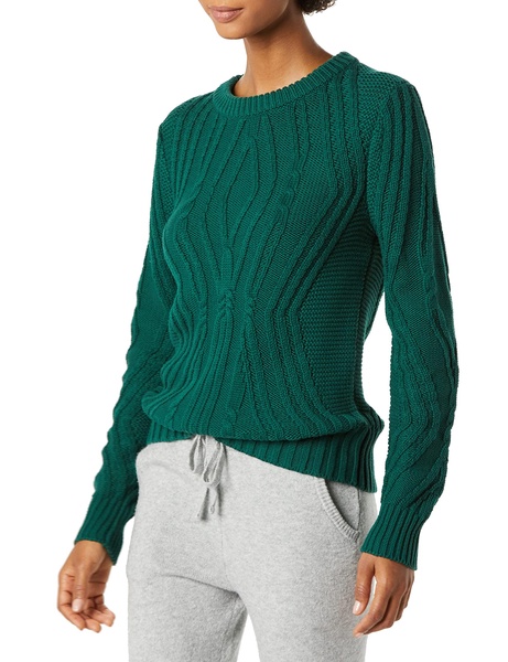 Amazon Essentials Women's 100% Cotton Crewneck Cable Sweater