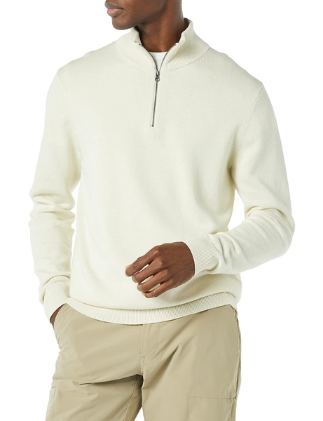 Amazon Essentials Men's 100% Cotton Quarter-Zip Sweater