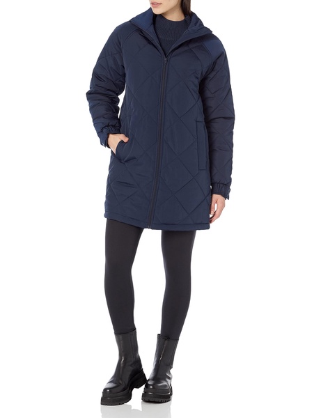 Amazon Essentials Womens Relaxed-Fit Recycled Polyester Mid Length Puffer Coat