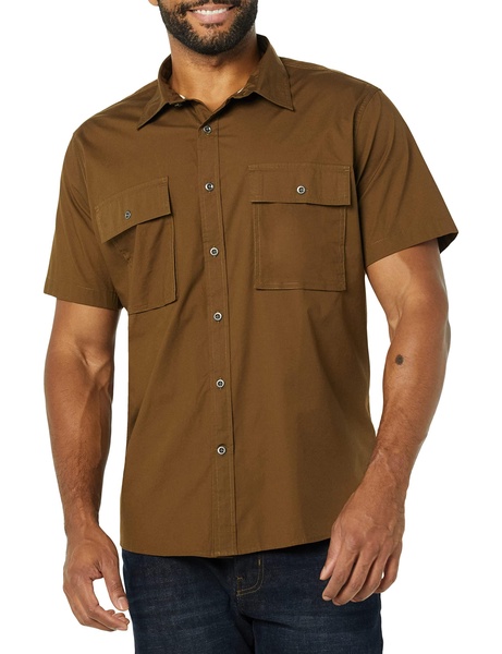 Amazon Essentials Men's Standard-Fit Short-Sleeve Two-Pocket Utility Shirt (Previously Goodthreads)