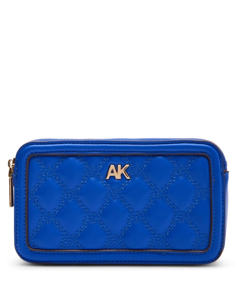 Anne Klein Quilted Double Zip Crossbody, Cobalt