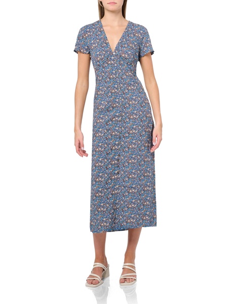 Lucky Brand Women's Printed Button Front Midi Dress