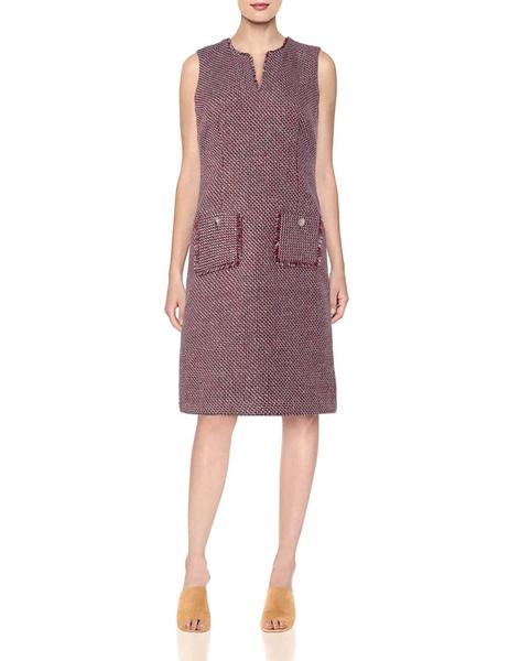 KARL LAGERFELD Women's Tweed Shift Dress with Pockets