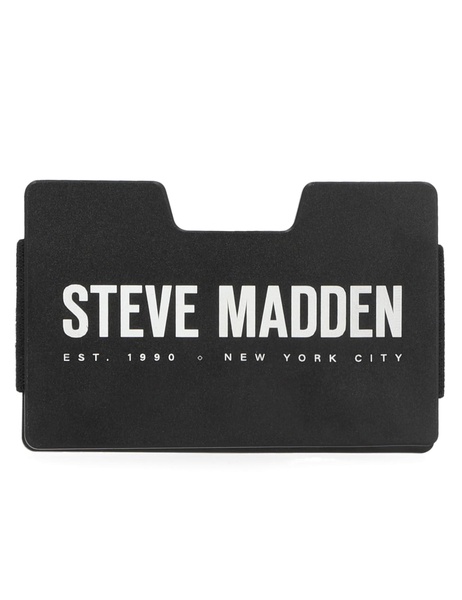 Steve Madden Men's Minimalist Wallet Credit Card Holder Removable Money Clip, Black, 3.5 x .25 x 2