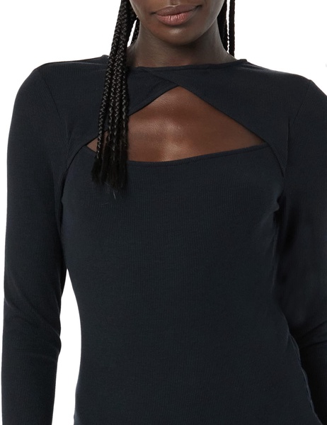 Amazon Essentials Women's Fine Rib Long Sleeve Cutout Bodysuit (Previously Daily Ritual)