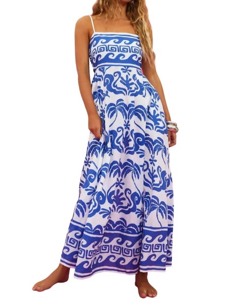 rianne dress in blue/white