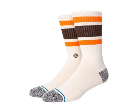 casual boyd st off white/orange/brown crew socks a556a20bos-ofw