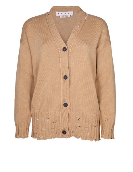 Marni Distressed Button-Up Cardigan