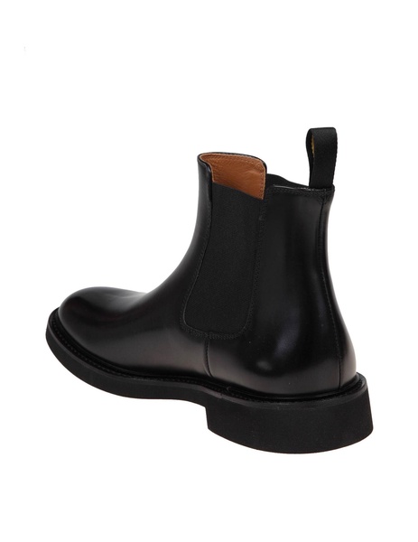 Black Leather Chelsea Ankle Boot