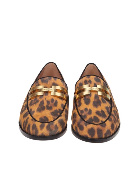 Aquazzurra Brandi Loafers In Suede Leather With Spotted Print