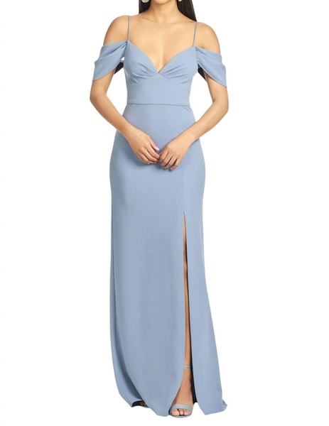 brittany gown in slate blue