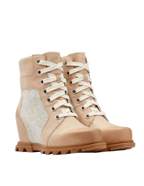 joan of arctic wedge iii lexie boots in natural tan, gum ii