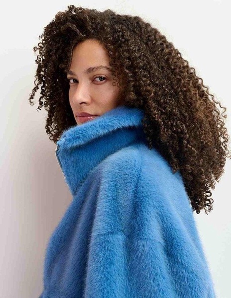 Essentiel Antwerp - Genz Faux Fur Jacket - Blue