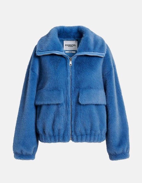 Essentiel Antwerp - Genz Faux Fur Jacket - Blue