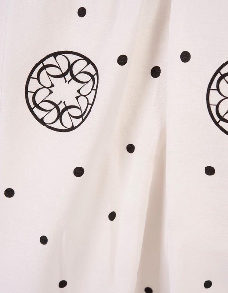 Moon Printed Cotton Dress In White And Black