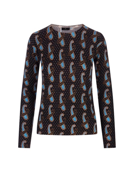 Etro All-Over Patterned Crewneck Knitted Jumper