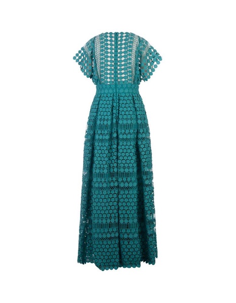 Elie Saab Macrame V-Neck Maxi Dress